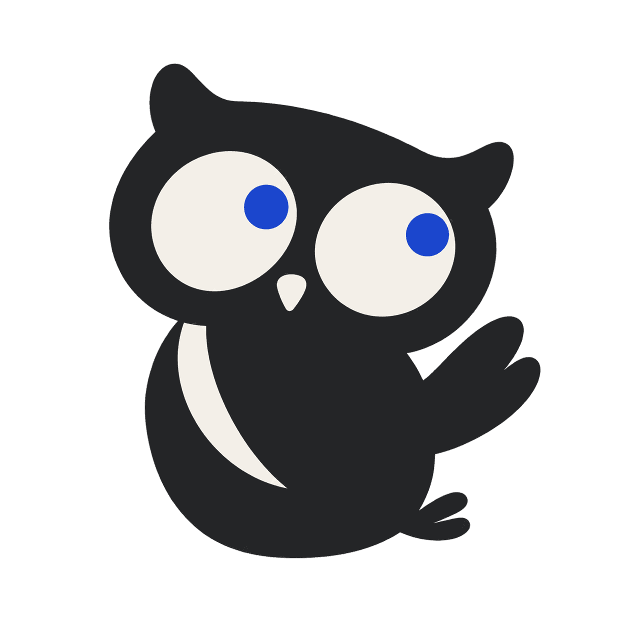 A friendly WonderWorks owl waving hello